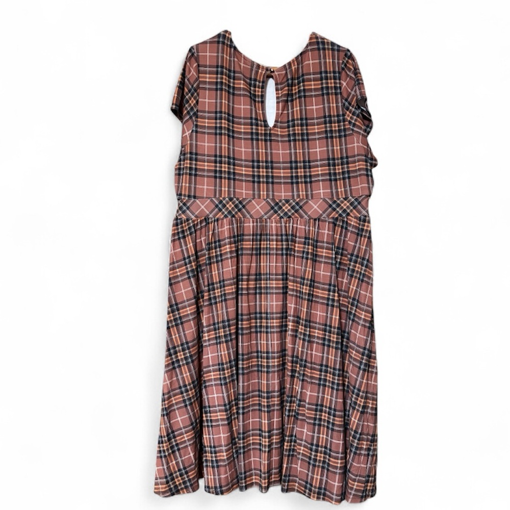 Torrid Plaid Midi Dress in Brown and Black-size 3 - Picture 4 of 5